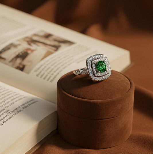 Emerald Oversized Luxury Diamond Ring
