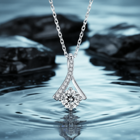 Starlight Ripple Diamond Necklace